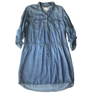 Gloria Vanderbilt Women’s 3/4 Sleeve Knee Length Soft Denim Dress size M, Blue